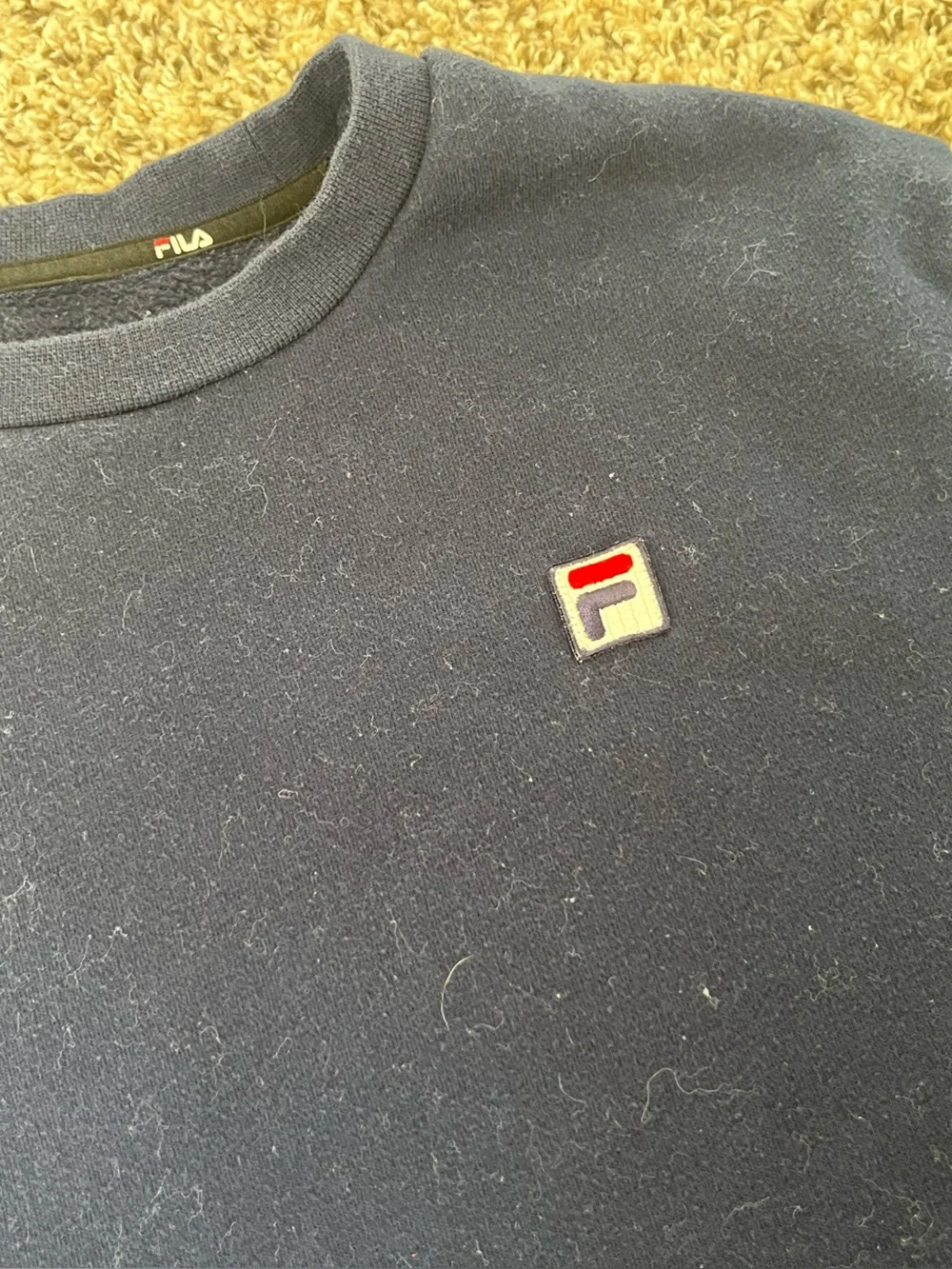 Fila Men's Navy Crewneck Sweatshirt with Small Logo